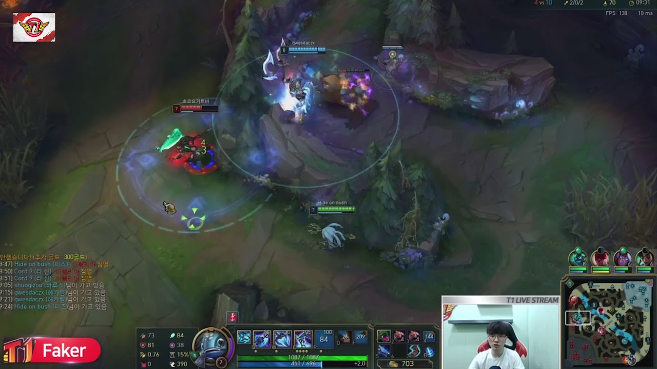 SKT T1 Faker FIZZ vs IRELIA Mid - Patch 9.8 KR