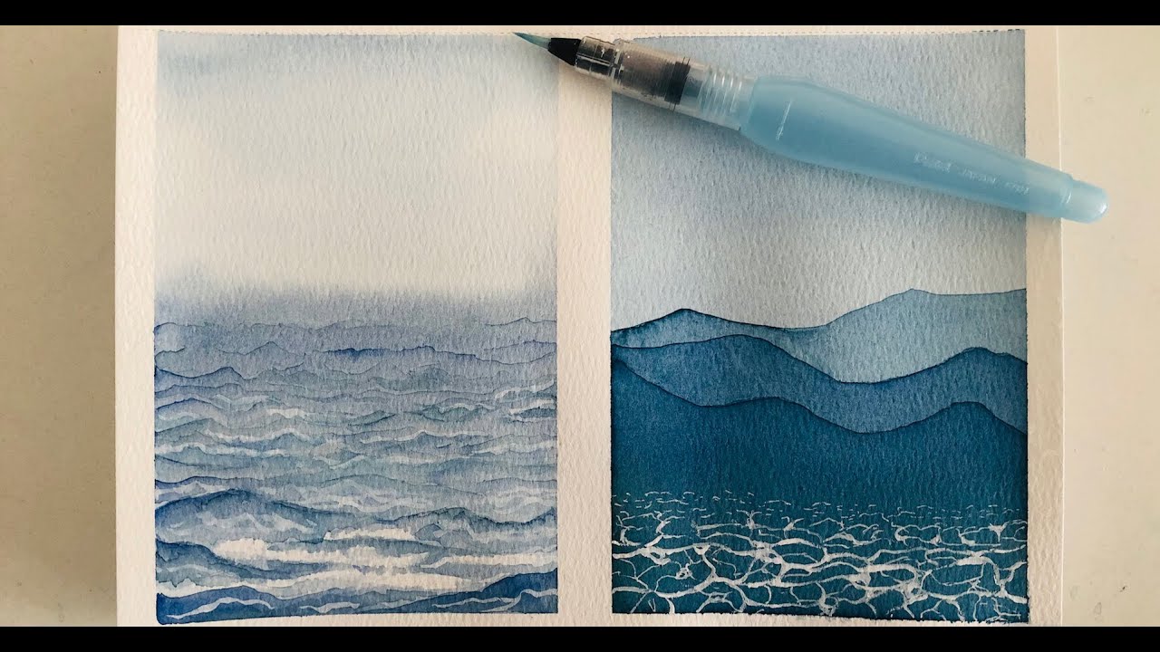 DOS FORMAS FACILÍSIMAS DE PINTAR EL MAR /ACUARELAS