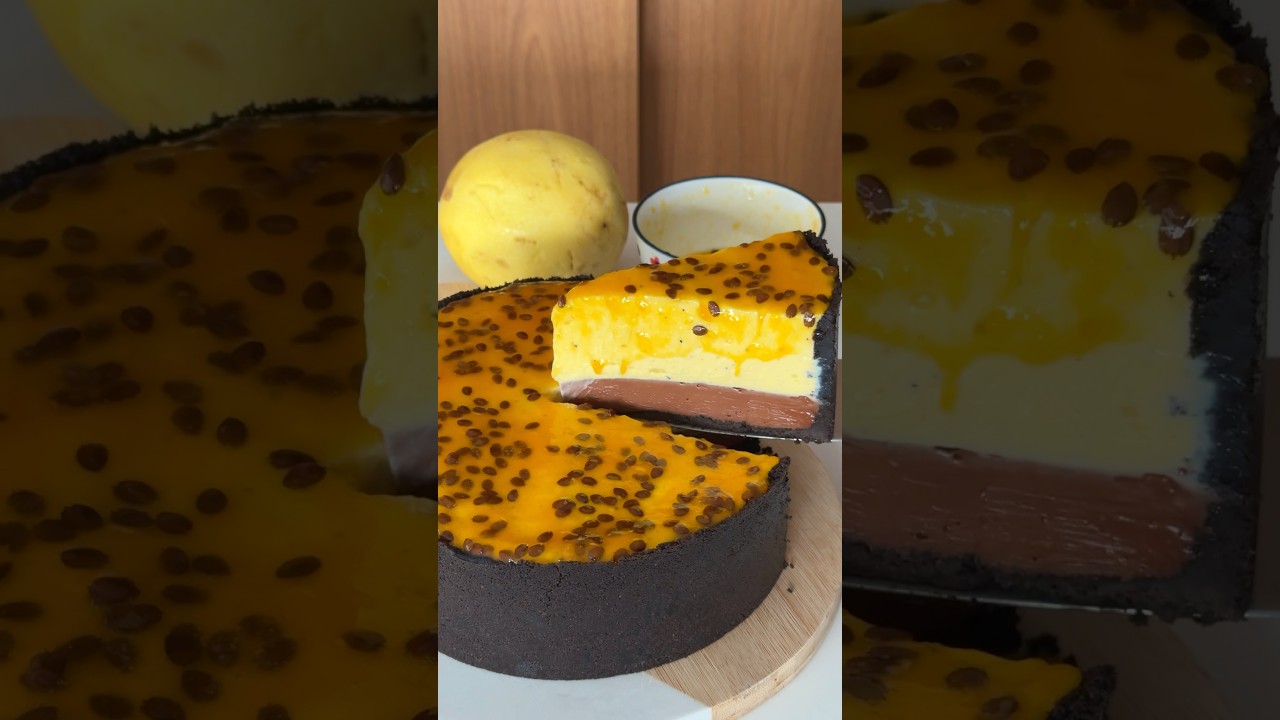 Torta de maracuj&aacute; trufada sem forno e sem fogo!😱