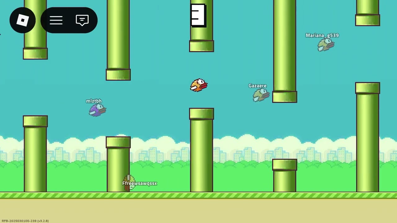 Playing Roblox Flappy Bird
