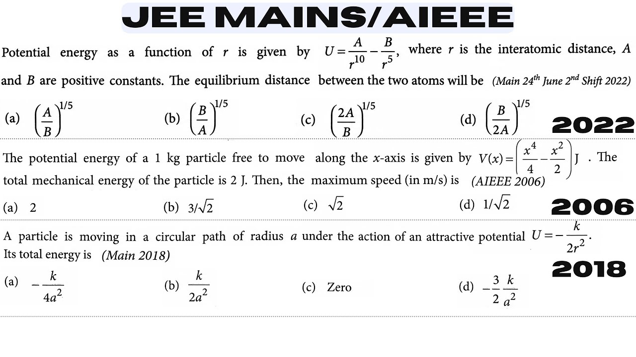 Jee Mains / AIEEE | A particle is moving in a circular path of radius a under the action of an attra
