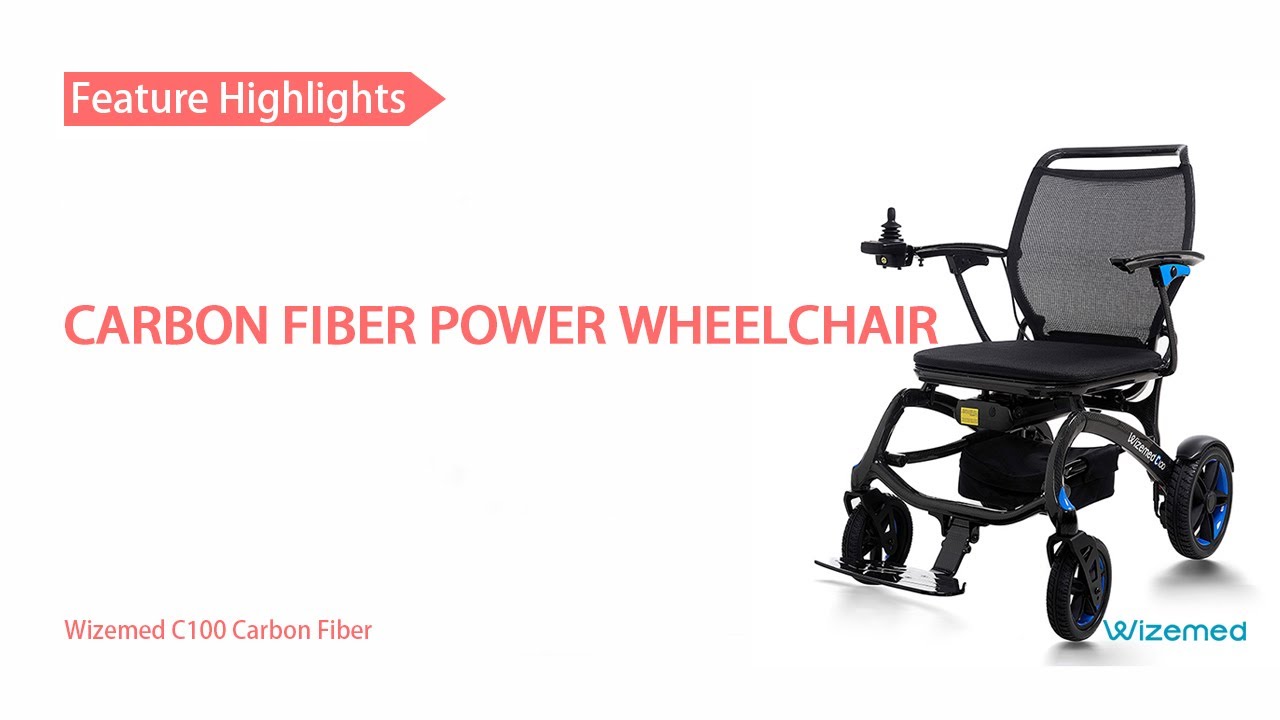Best Carbon Fiber Power Wheelchair | Wizemed C100 – Foldable, Removable Battery & Large Wheels