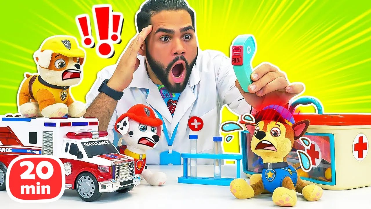 A Patrulha Canina faz exames m&eacute;dicos. V&iacute;deo infantil. Hist&oacute;ria infantil. Melhores epis&oacute;dios.