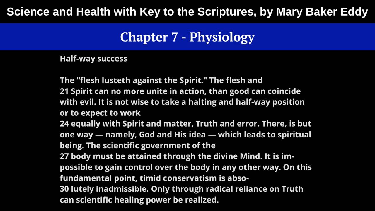 Chapter 7 - Physiology, from Science and Health with Key to the Scriptures, by Mary Baker Eddy