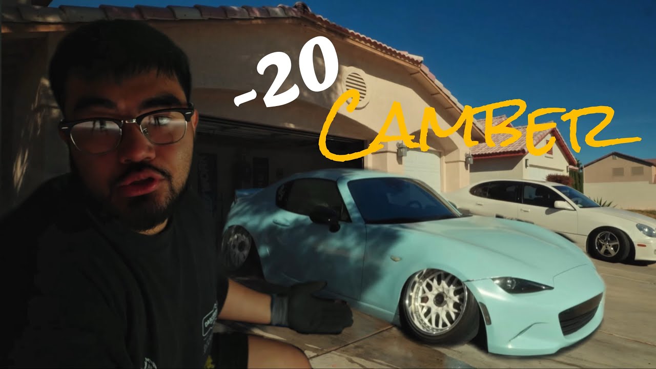 ADDING EXTREME CAMBER ON MY STANCED ND MIATA!