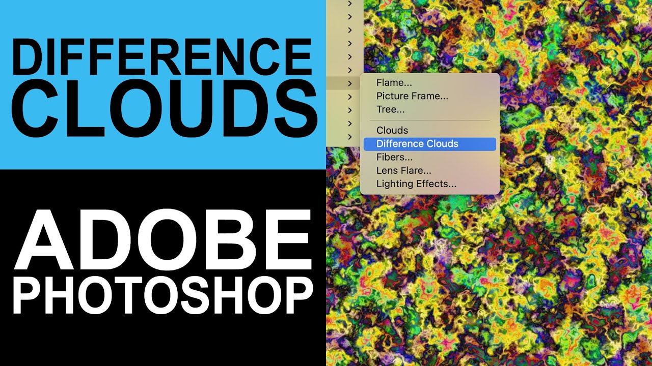 How To Use Difference Clouds Filter In  Photoshop Tutorial | Graphicxtras