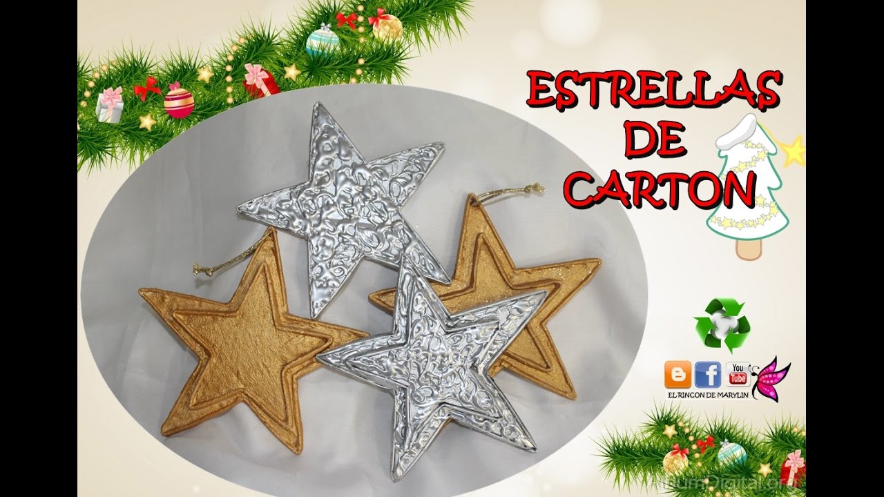 ESTRELLAS de CARTON  para COLGAR. MANUALIDADES FACILES para NAVIDAD