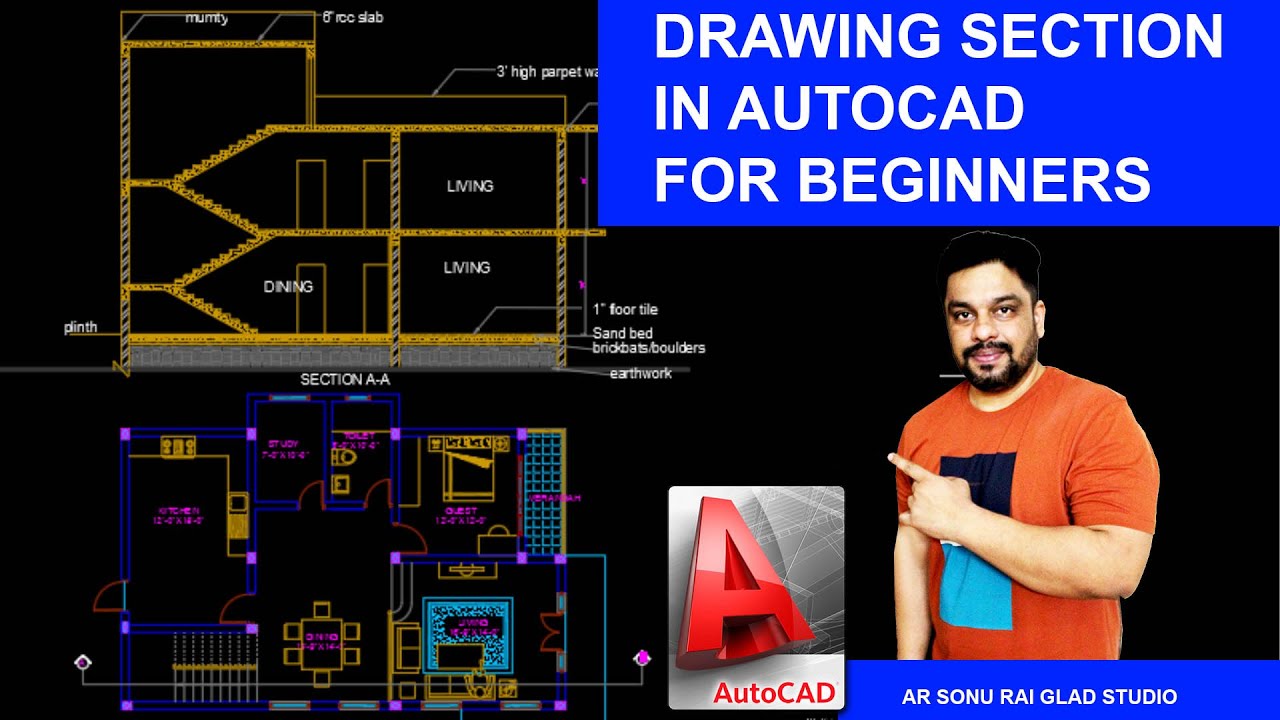 Drawing Section in Autocad for Beginners (Part 25)