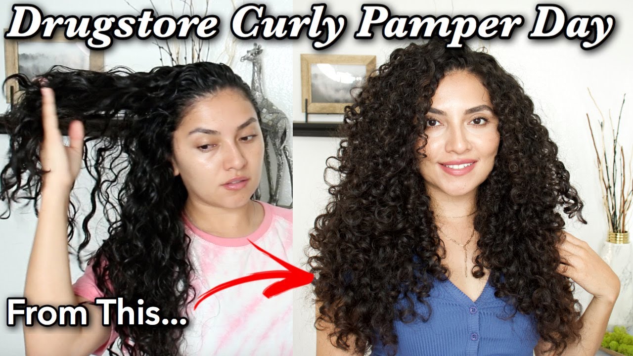 Аптечный магазин Curly Pamper Day Adding Moisture & Protein EZ Detangler Brush Review 3A 3B Curls