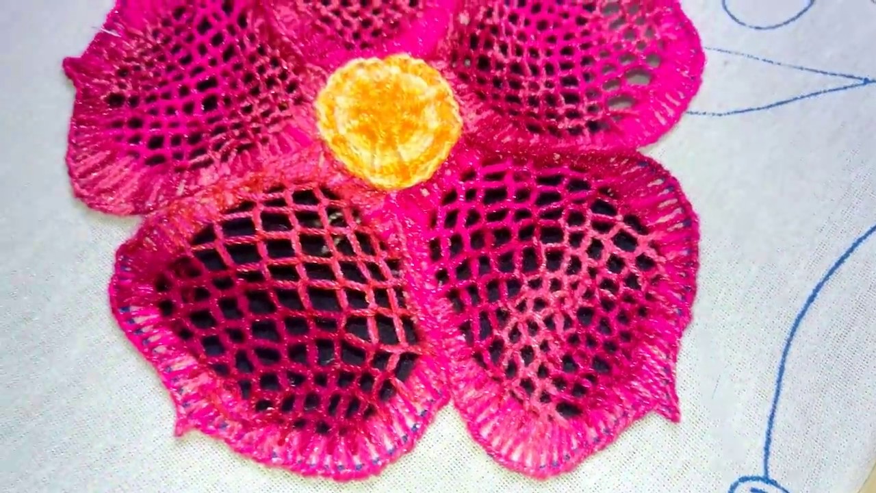 Puntada Fantasia Facil Flor abierta