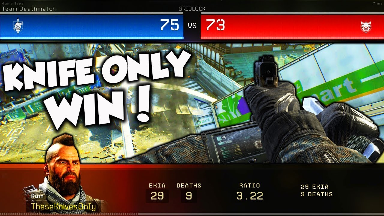 WORLD'S FIRST KNIFE ONLY TDM VICTORY in BLACK OPS 4! 75 KNIFE KILLS IN ONE TEAM DEATHMATCH COD BO4!