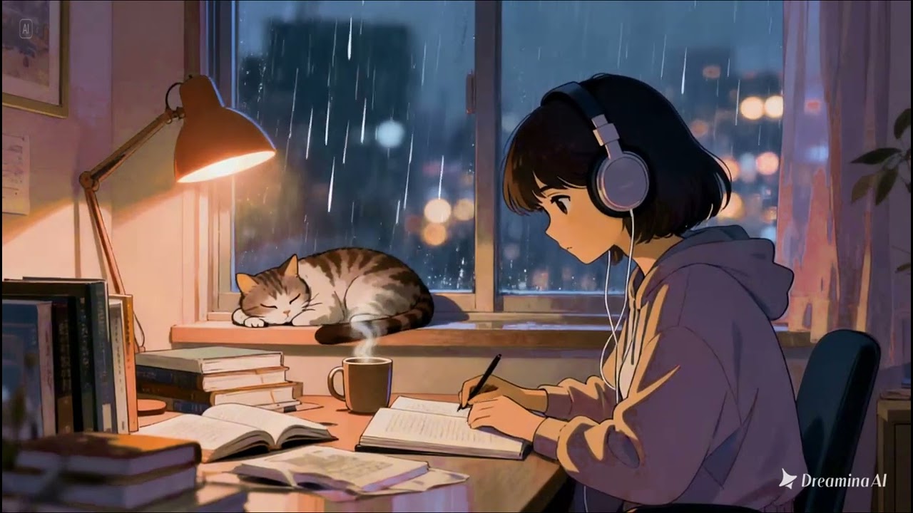 2 Hours of Cozy Rainy Night Study Vibes 🌧️ | Lofi Beats to Focus & Relax