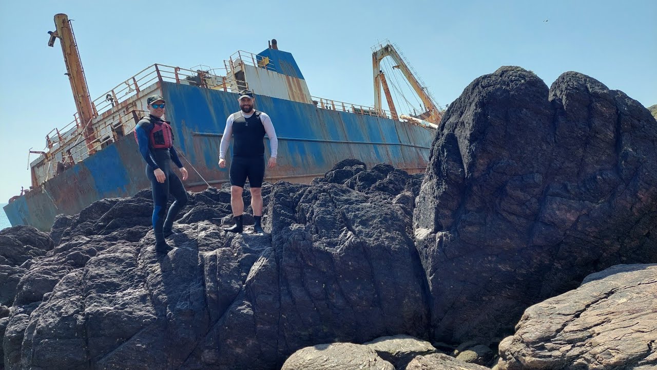 Kayaking to and exploring the MV Alta ghost ship