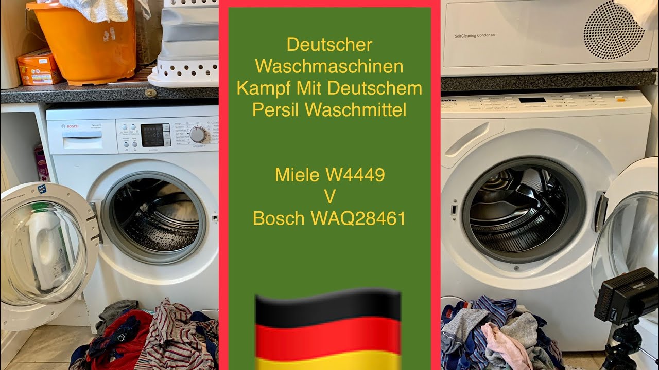 Deutscher Waschmaschinen Kampf Mit Deutschem Persil Waschmittel, Miele W4449 v Bosch WAQ28461