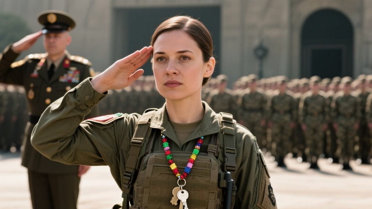 “They Mocked Her Holiday Keychain — Then the General Gave Her a Salute Before All the Troops.”
