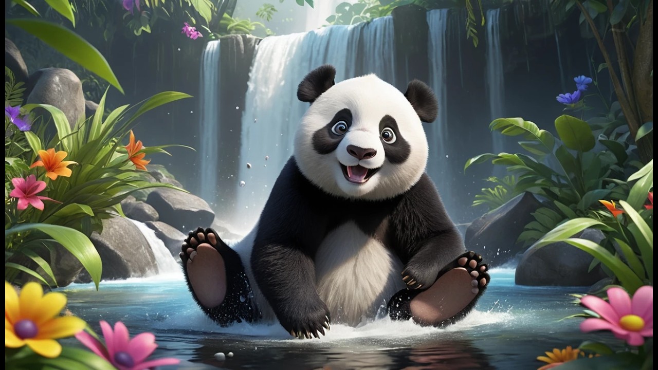 Panda entdeckt einen versteckten Wasserfall | Beruhigendes Kinderlied & Naturabenteuer