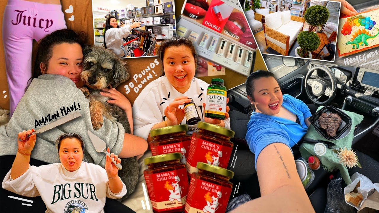 VLOG: lost 30 pounds, major family update, shopping new items at homegoods, amazon unboxing, rain!