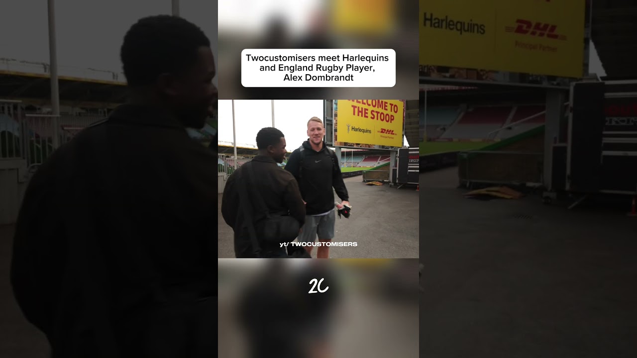 Twocustomisers meet Harlequins and England Rugby player, Alex Dombrandt #rugby