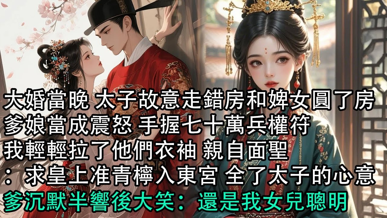 【一口氣看完】大婚當晚 太子故意走錯房和婢女圓了房，爹娘當成震怒 手握七十萬兵權符，我輕輕拉了他們衣袖 親自面聖：求皇上准青檸入東宮 全了太子的心意，爹沉默半響後大笑：還是我女兒聰明