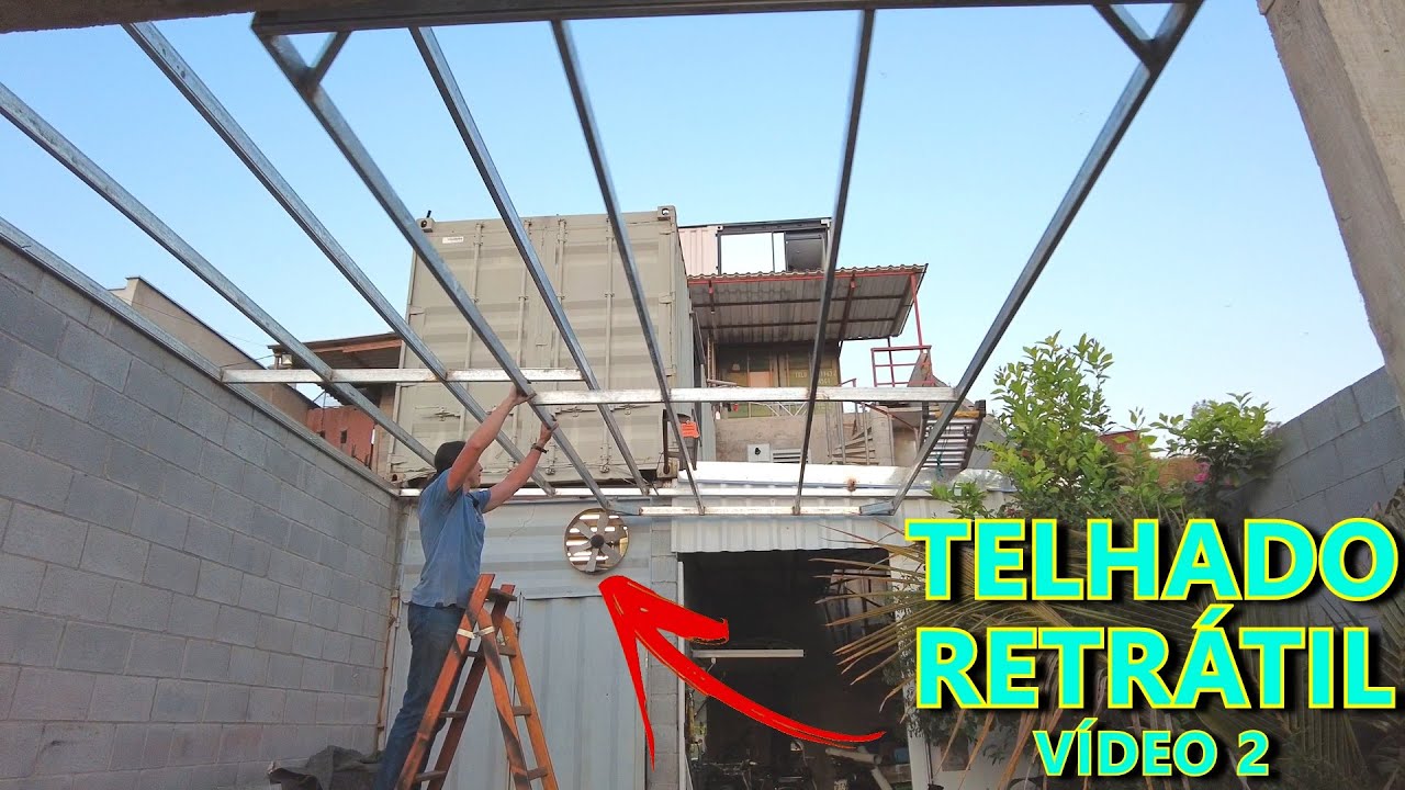 TELHADO RETRÁTIL MOTORIZADO SUPER PODEROSO CASEIRO (VIDEO 2)