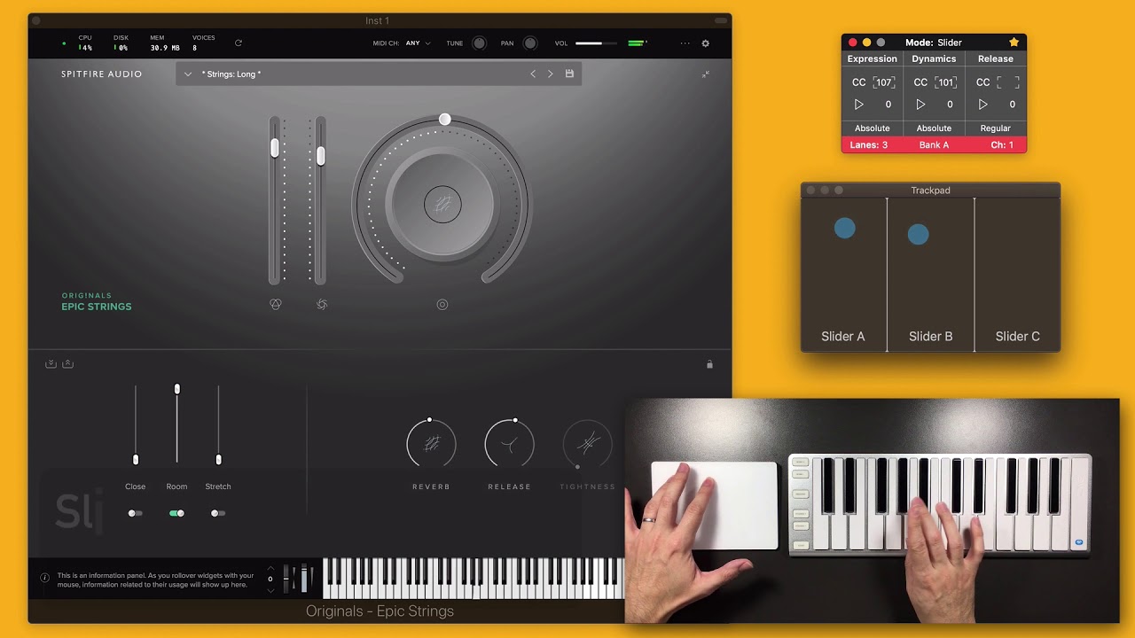 Originals Epic Strings MIDI CC with a Trackpad - AudioSwift