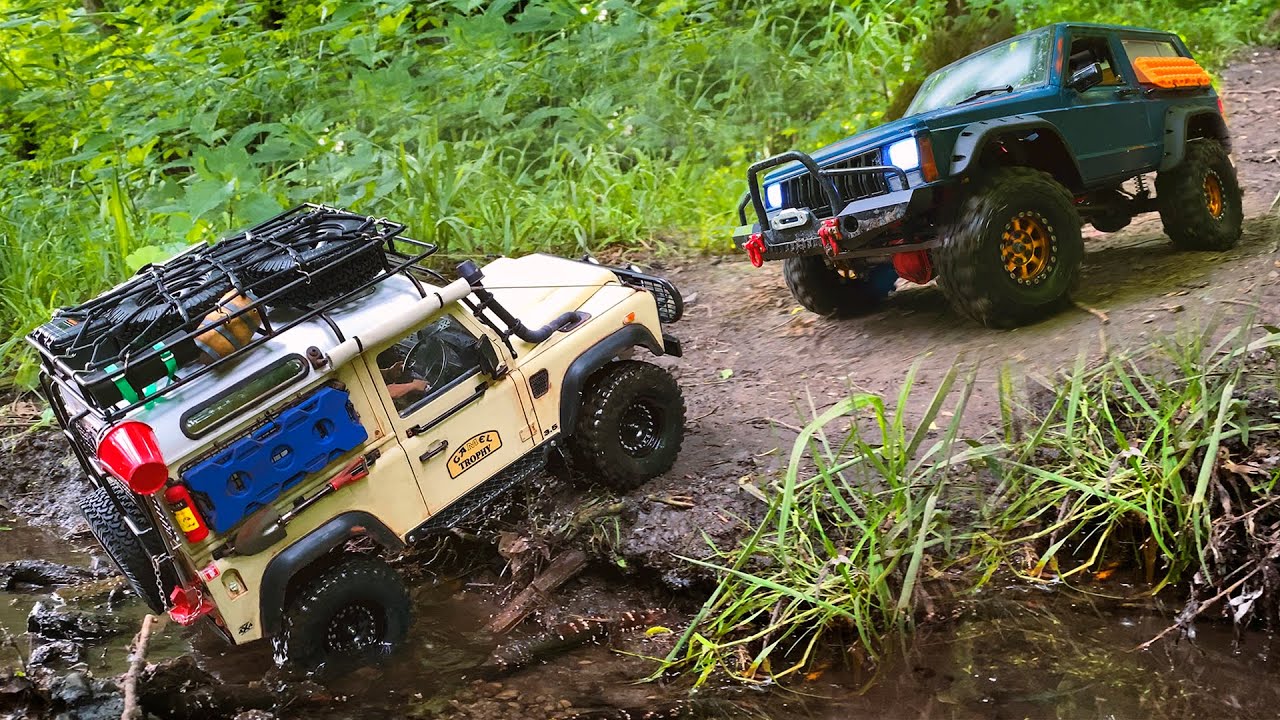 1/10 Scale RC Challenge | TRC Defender D90 VS Jeep Cherokee Injora #2