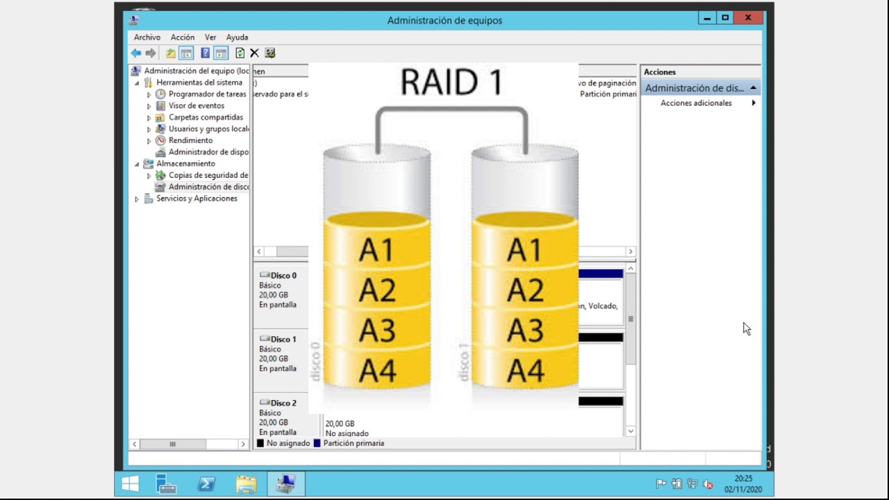 Como hacer una raid 0, 1 y 5 en windows server 2012