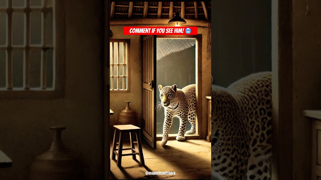 Leopard in someone house 🏠 #animals #wildlife #leopards
