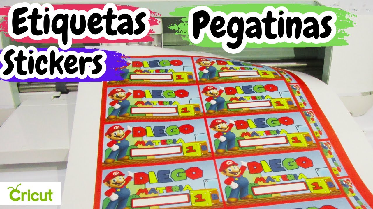 ETIQUETAS ESCOLARES EN TABLOIDE CON PLOTTER  DE CORTE CRICUT| STICKERS EN DESIGN SPACE FACIL |RAPIDO