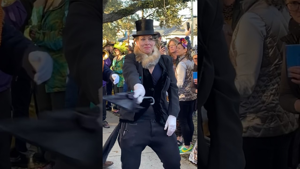 Mardi Gras 2024- A Second line just getting started! #secondline #mardigras #dance #band #culture