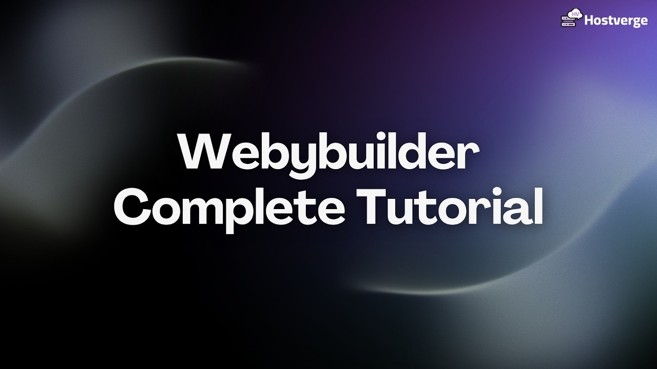 Webybuilder Complete Tutorial | Hostverge Tutorial