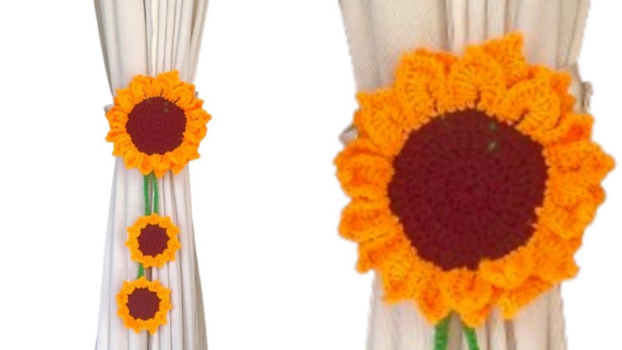 Beautiful Crochet Sunflower 🌻 Curtain Tieback......