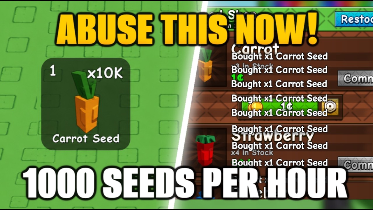 UNLIMITED CARROT SEED GLITCH you can Abuse in Grow a Garden 2 Roblox