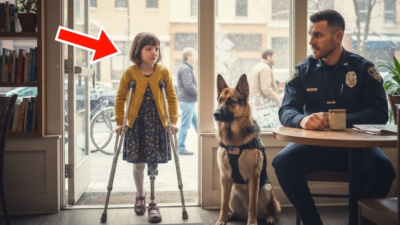 Kann ich mich hier hinsetzen Ein Mädchen mit einer Behinderung fragte einen Polizisten und seinen Hu