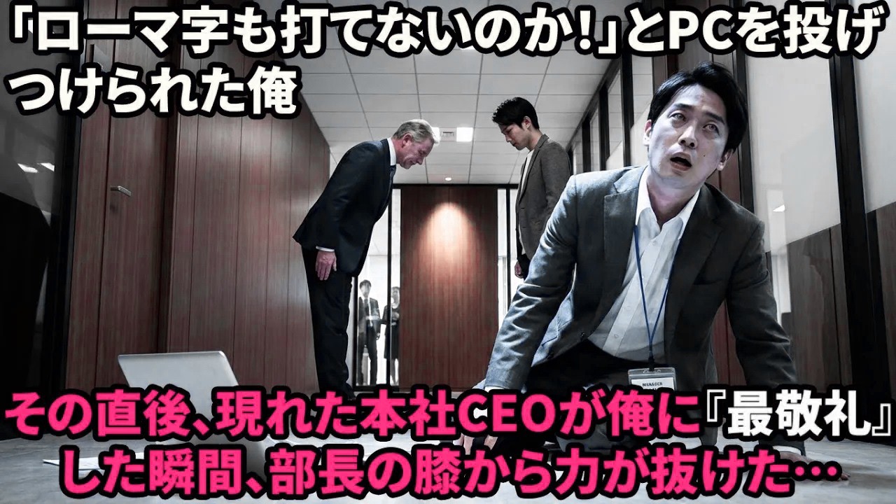 【スカッと】俺を無能扱いしてPCを投げた東大卒部長。直後、海外本社のCEOが登場し、俺に深々と頭を下げた結果→部長が顔面蒼白で…【感動する話】