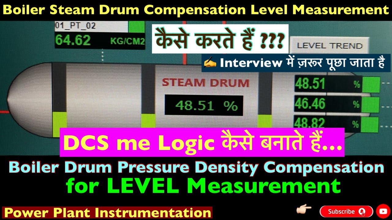 How to Boiler Steam Drum Compensated Level Measurement||DCS Program Logic कैसे बनाते हैं #drumlevel
