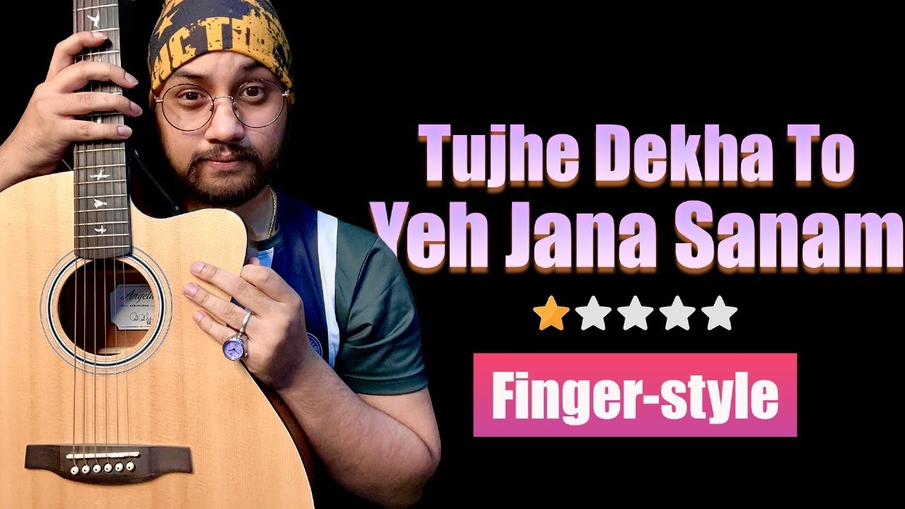 Tujhe Dekha Toh Ye Jana Sanam Guitar Tutorial | Tabs + Fingerstyle | Easy Guitar Lesson