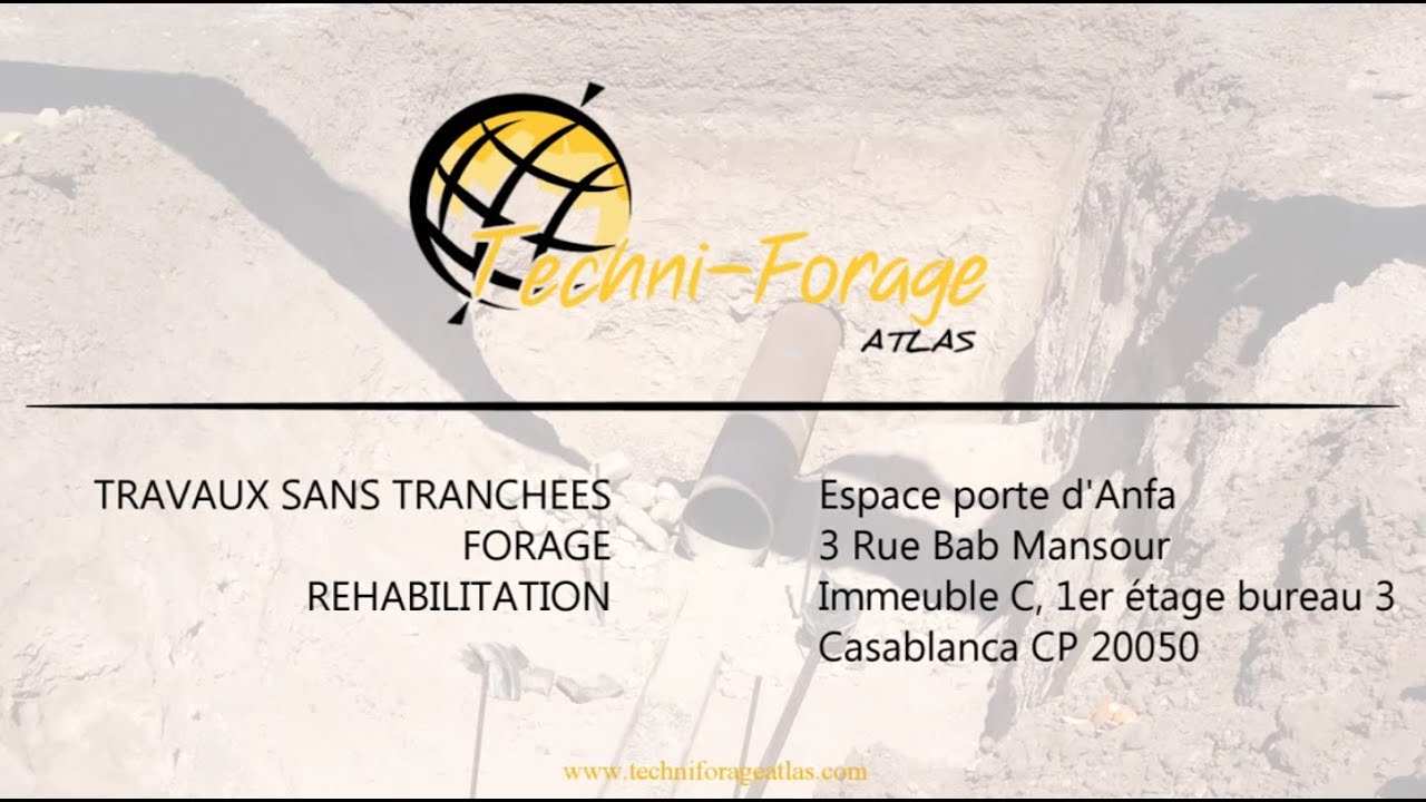 Travaux de fonçage Agadir Royaume du Maroc Ø1000 mm