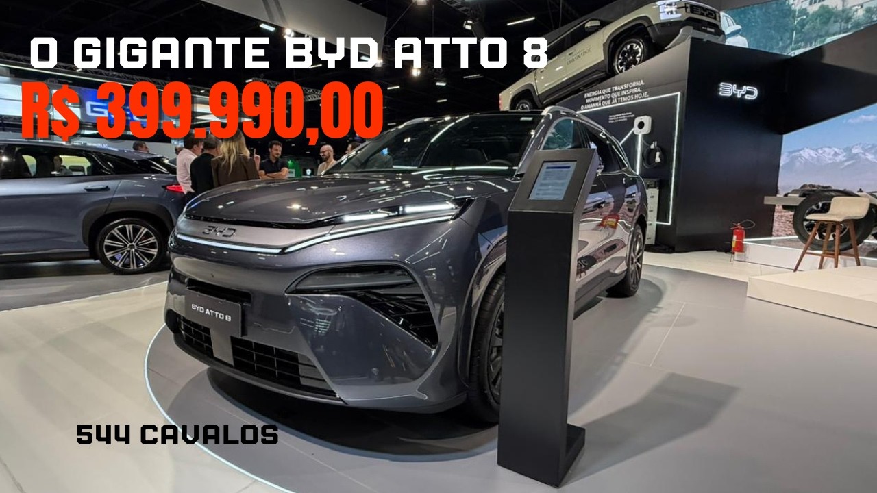 NOVO BYD ATTO 8 tem 544 CAVALOS por R$ 399.990,00
