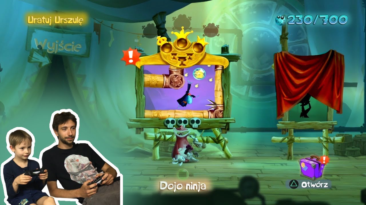 Rayman Legends - Pałac z głębin, Zwodnicze światła, Dojo ninja