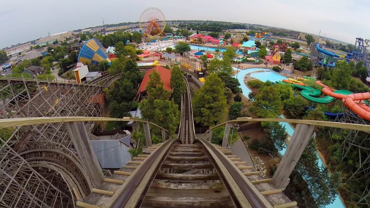 Thunder Run Wooden Roller Coaster POV Kentucky Kingdom Louisville