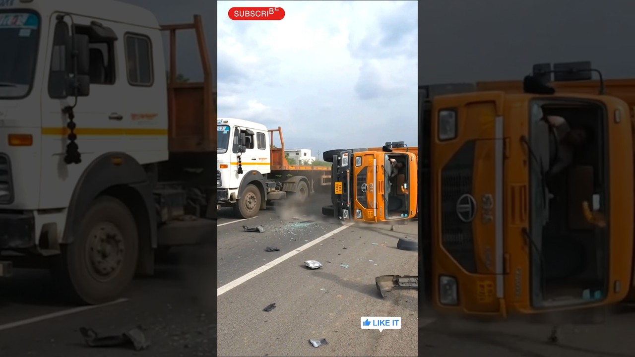 Terrifying Truck Accident 😱💥 | Massive Crash on Highway #Shorts #truckaccident #truckcrash #viral
