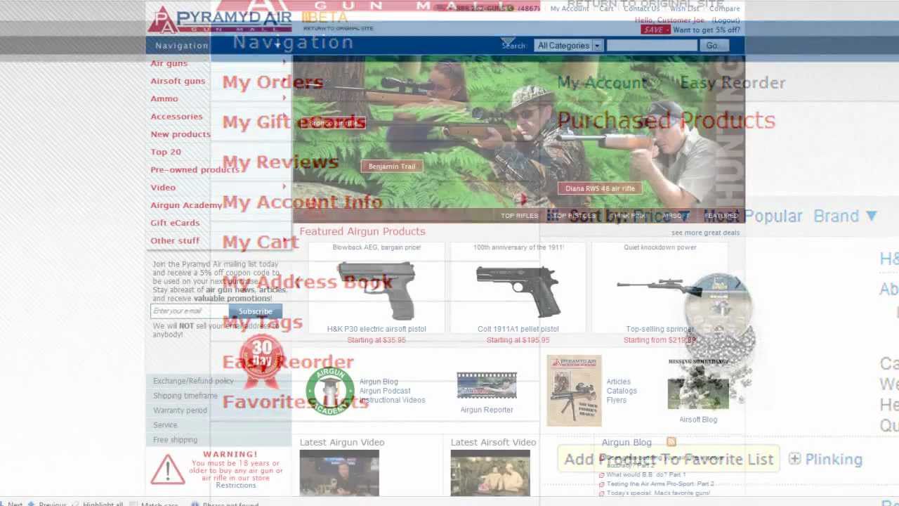 Pyramyd Air's new web site - Part 2