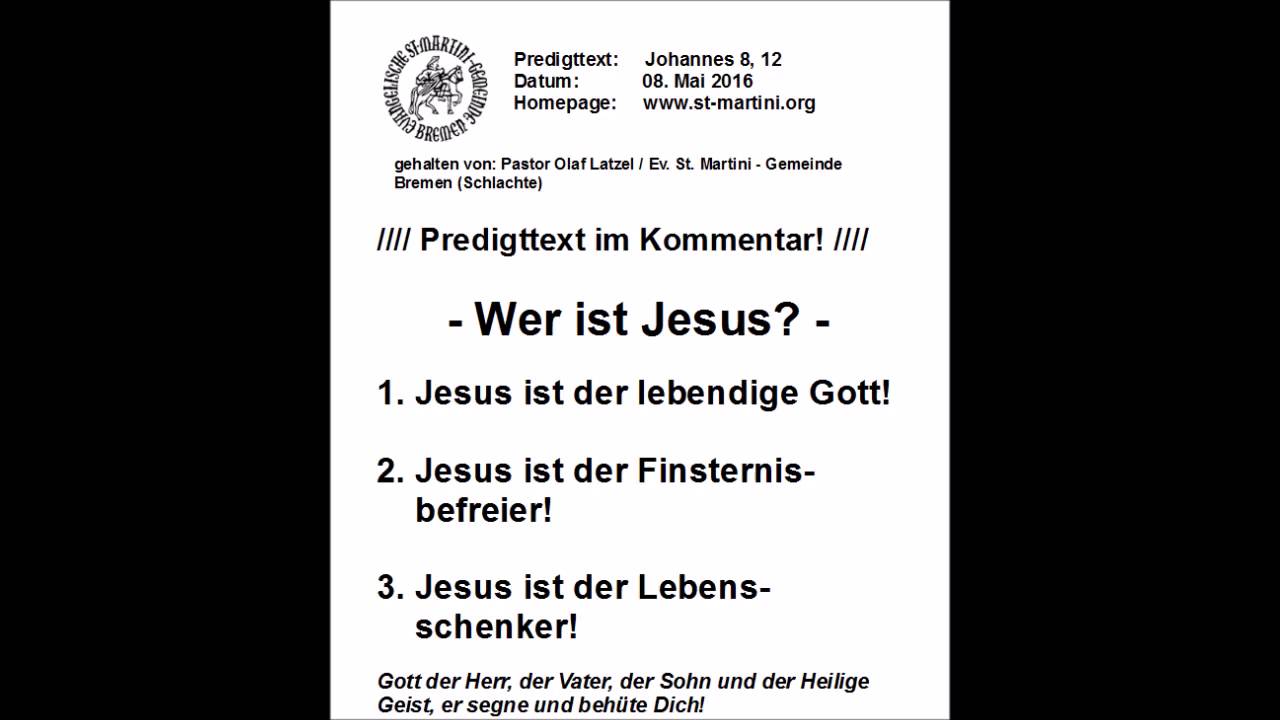 08.05.2016 - Wer ist Jesus?