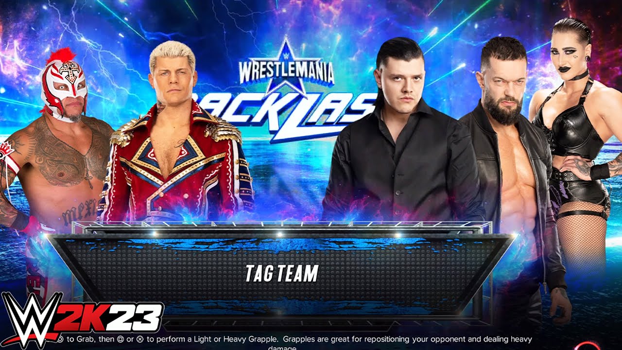 WWE 2K23 - Cody Rhodes & Rey Mysterio vs Dominik Mysterio & Finn Bálor | Tag Team Match PS5 [4K]