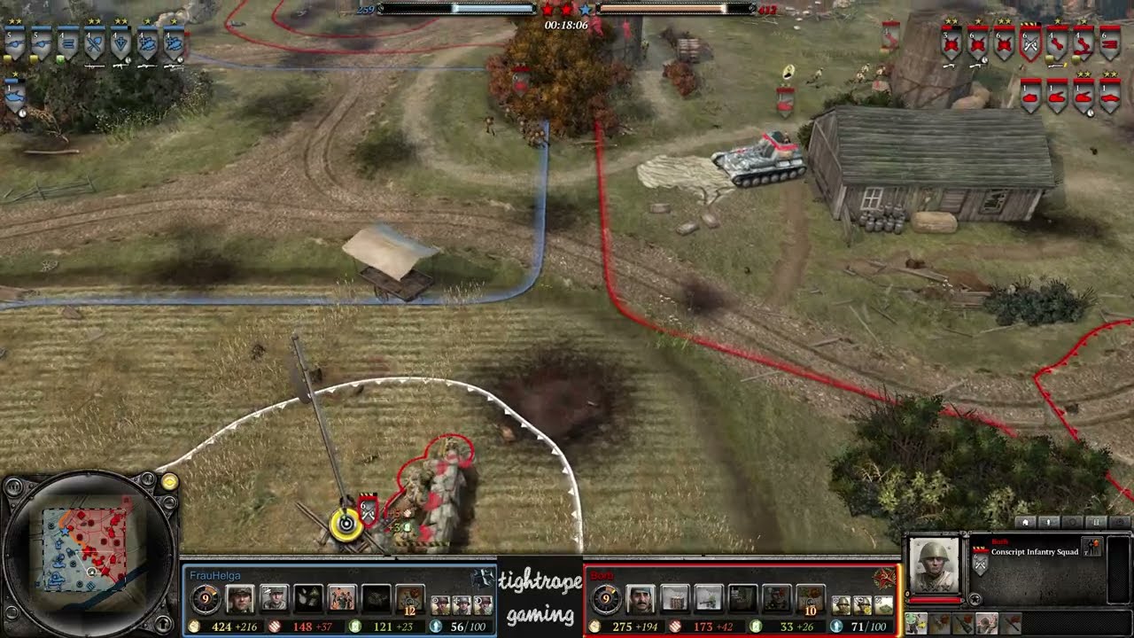 COH2 1v1 FrauHelga (OK) vs Borb (SU)