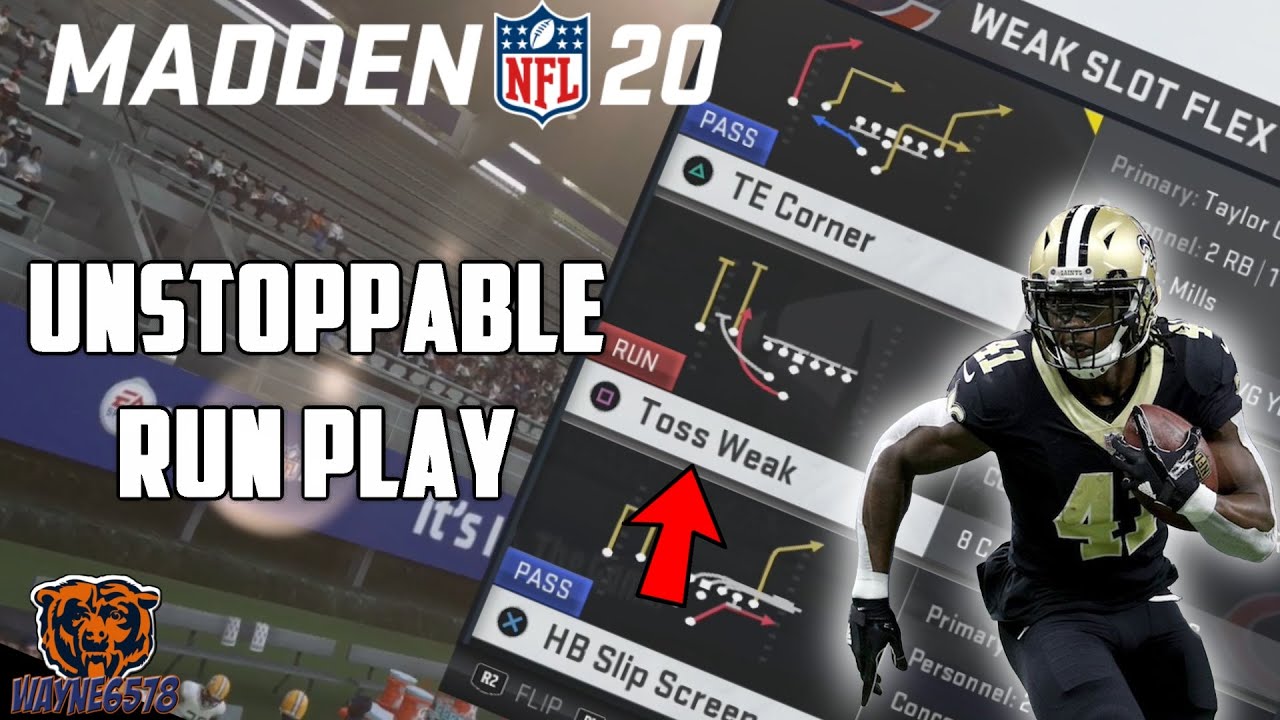 UNSTOPPABLE BEST RUN PLAY MADDEN 20 - RUNNING TIPS - BEST TOSS PLAYS MADDEN 20