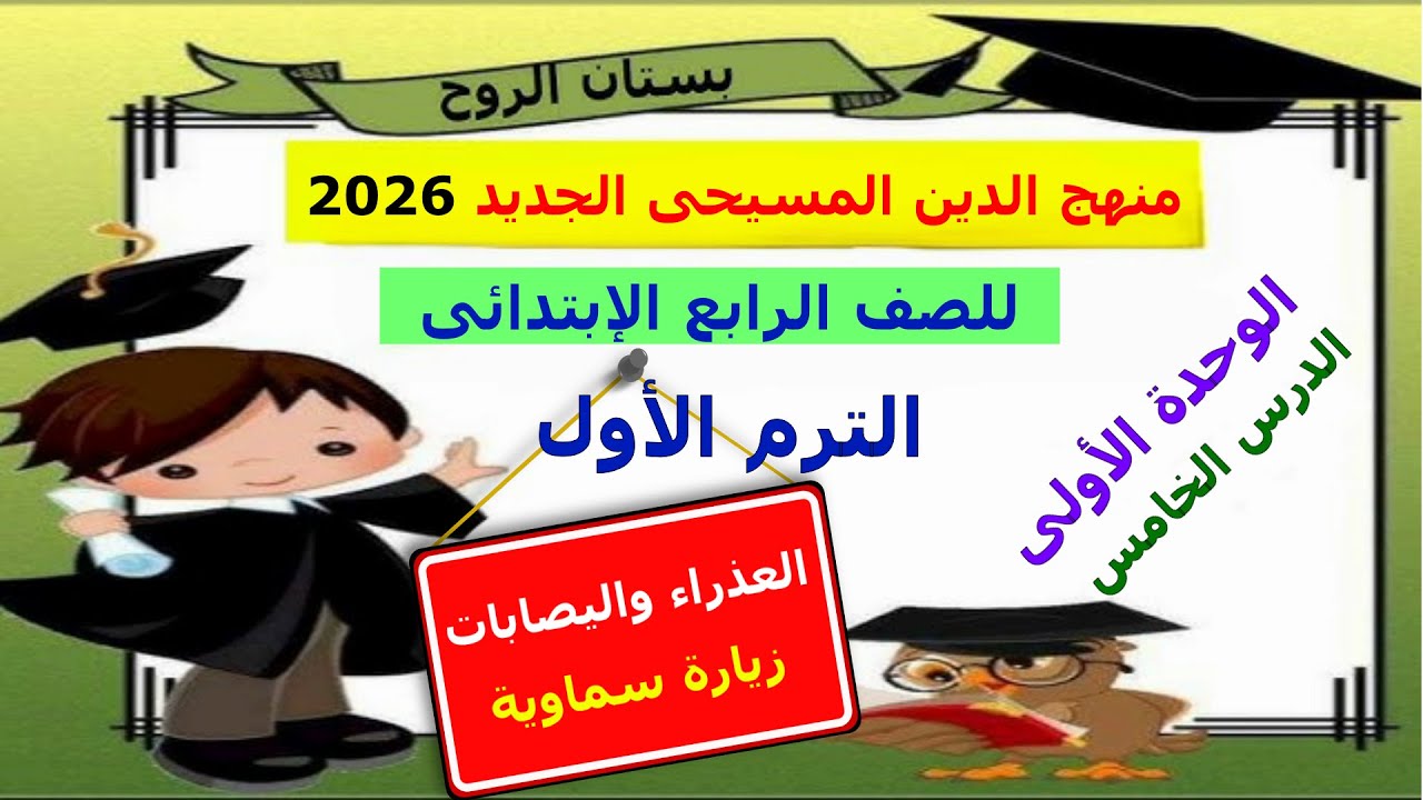منهج الدين المسيحى الجديد 2026 ( للصف الرابع الابتدائى)  الترم الأول ( الوحدة الاولى ) الدرس الخامس