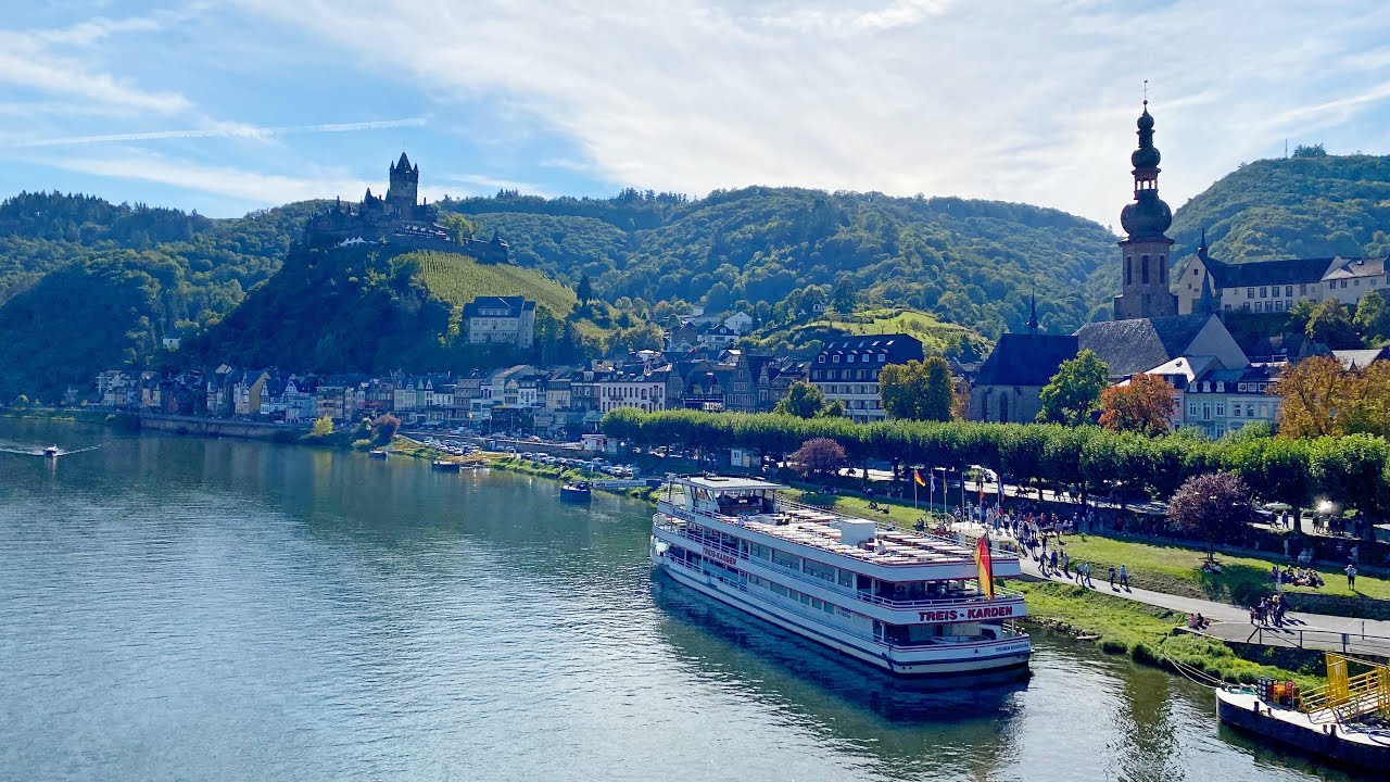 4K60 Cochem Germany walking tour historic old town & castle September 2021