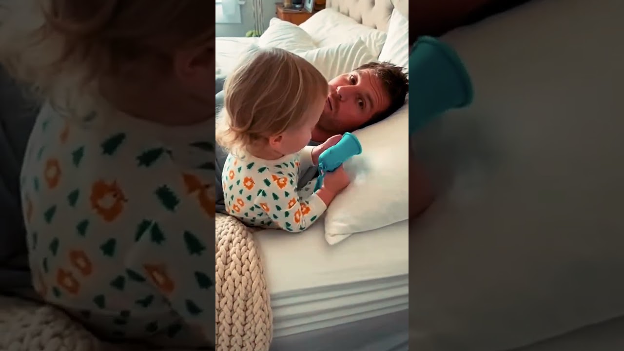 Baby wakes Dad up with a Hillarious Prank 😂 